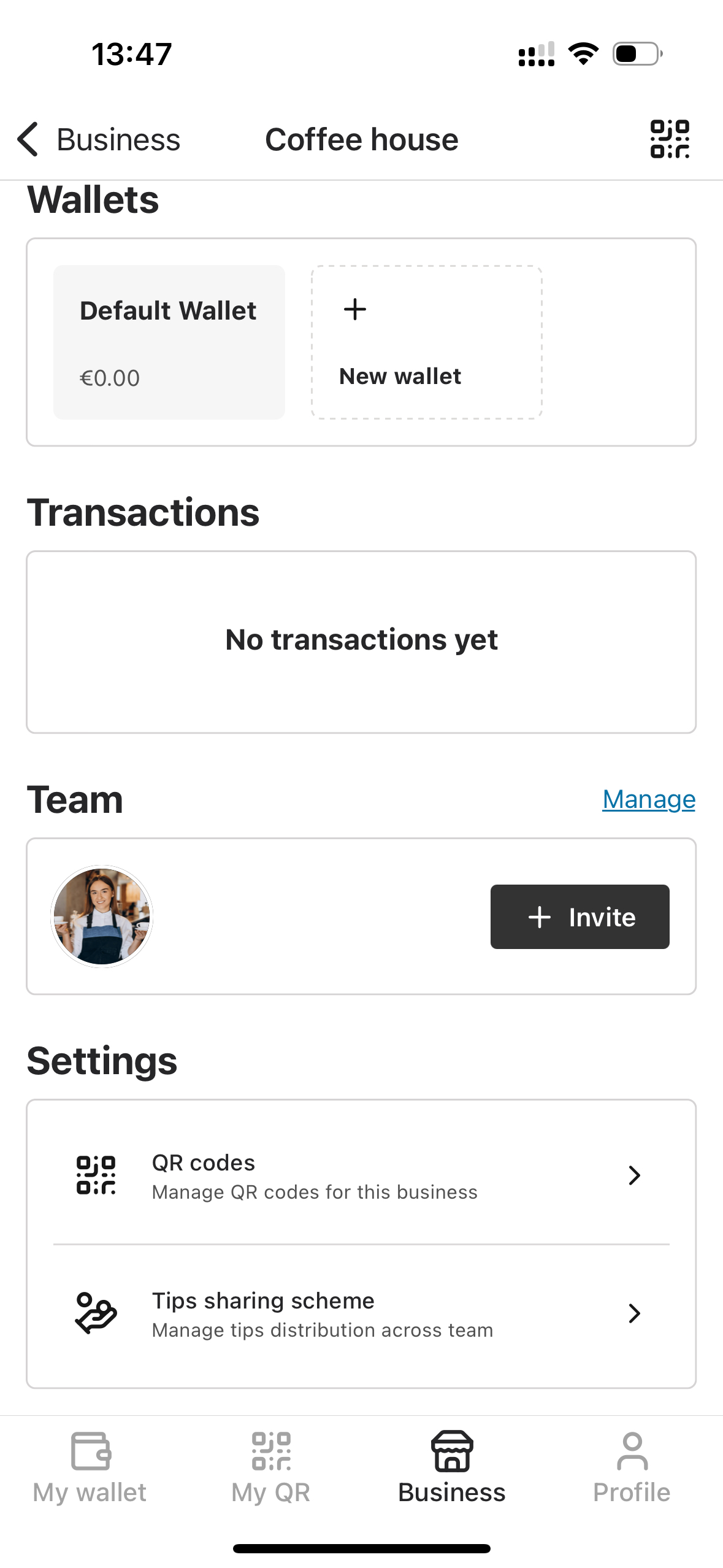 Team section